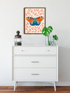 Rainbow Butterfly Art Print - Colorful Insect Art