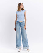 Load image into Gallery viewer, London Low Rise Cuffed Baggy Denim - Vervet
