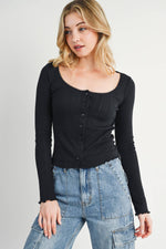 Load image into Gallery viewer, Cara Knit Top - Black
