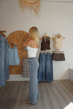 Load image into Gallery viewer, Glow Wide Leg Jean: Flying Monkey

