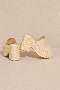 Ashlyn Rattan Platform Sandal