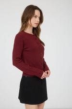Load image into Gallery viewer, Rachel Cardigan - Burgundy
