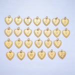 Load image into Gallery viewer, Initial Sunburst Heart Charm
