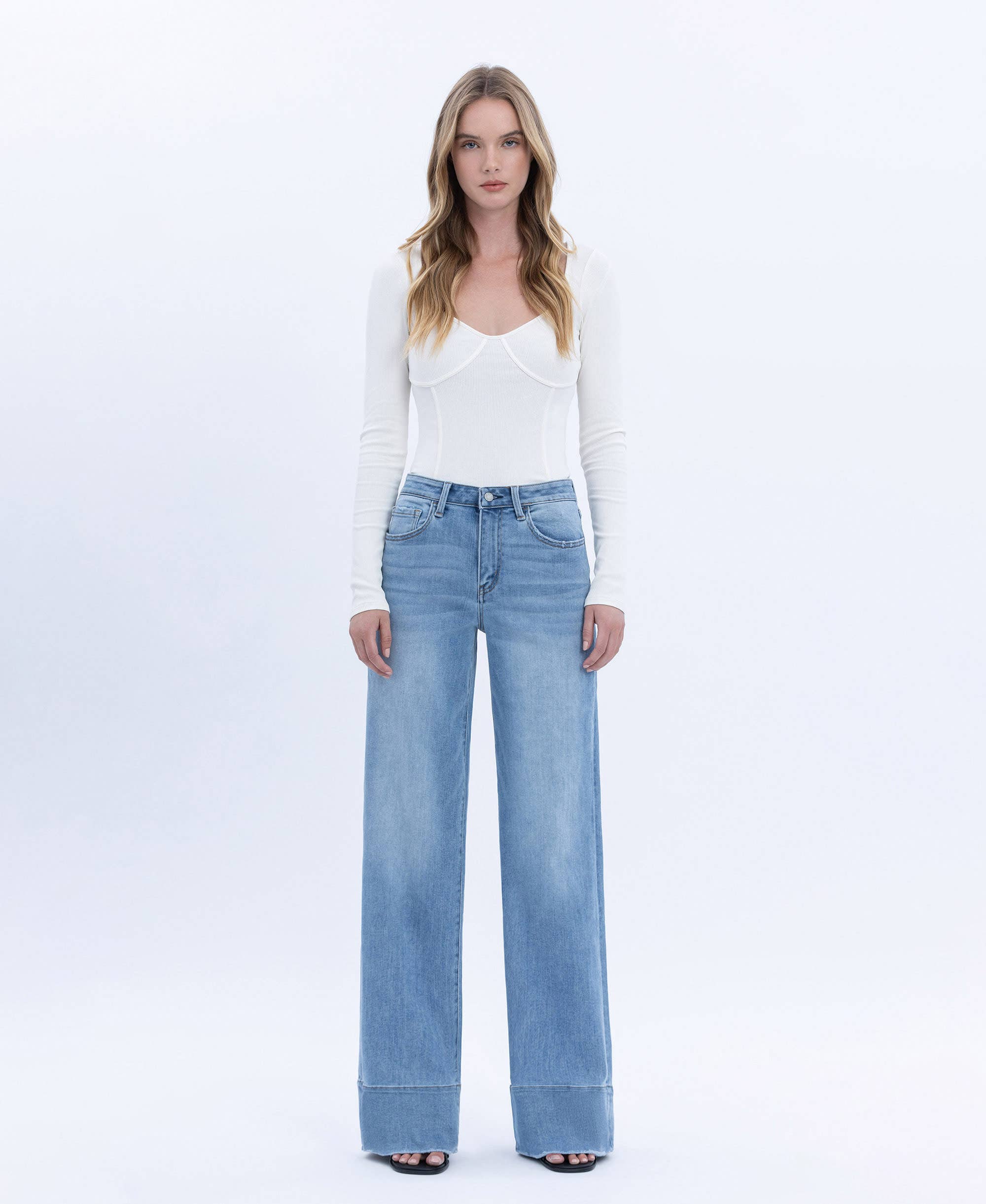 High Rise Wide Leg Jean - Vervet