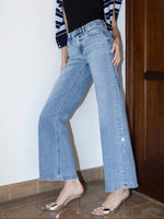Load image into Gallery viewer, Glow Wide Leg Jean: Flying Monkey
