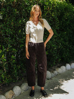 Load image into Gallery viewer, High Rise Dark Gray Corduroy Barrel Jean - Vervet
