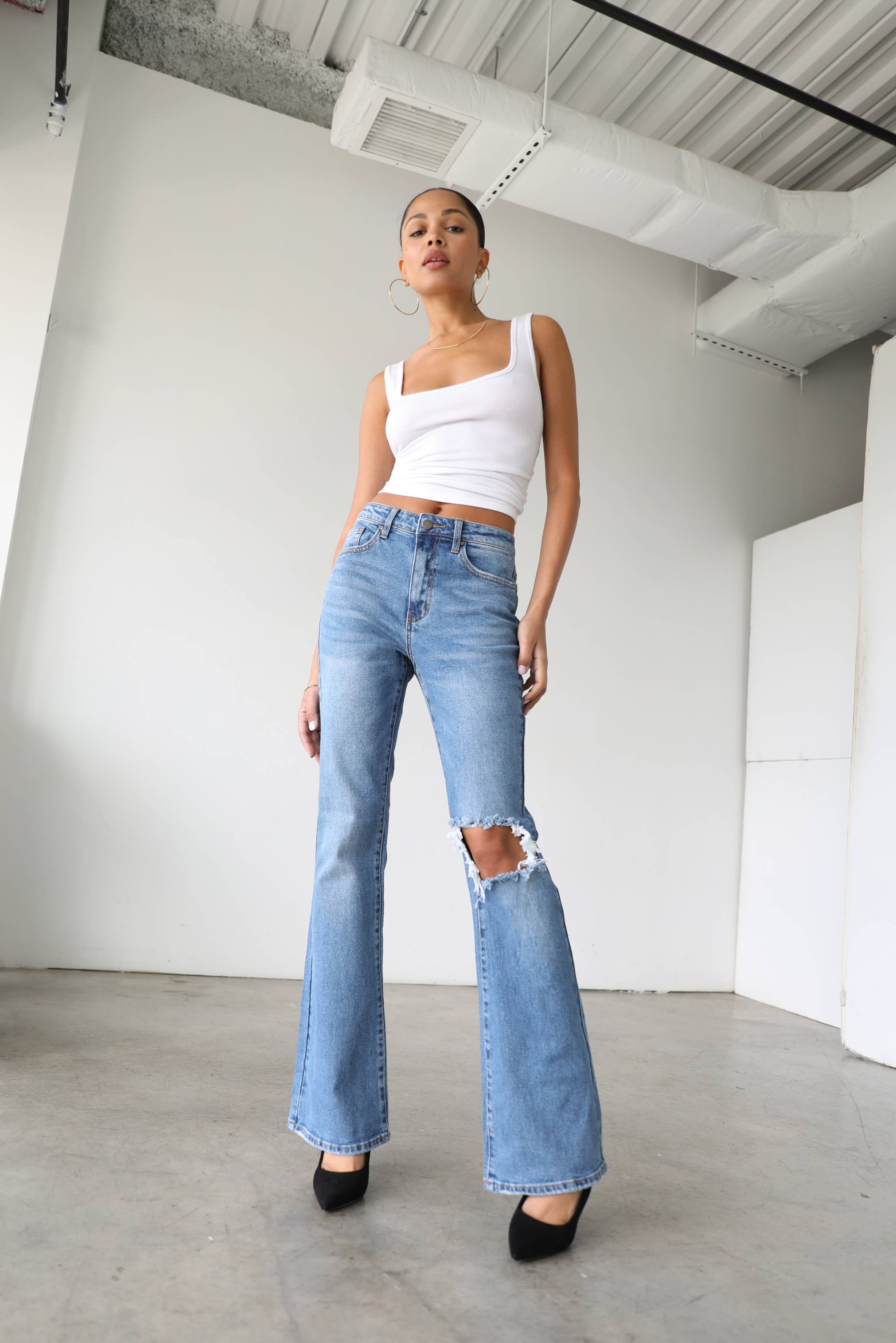 Ruby High Rise Flare Leg Denim