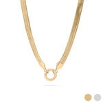 Load image into Gallery viewer, Herringbone Charm Holder Necklace
