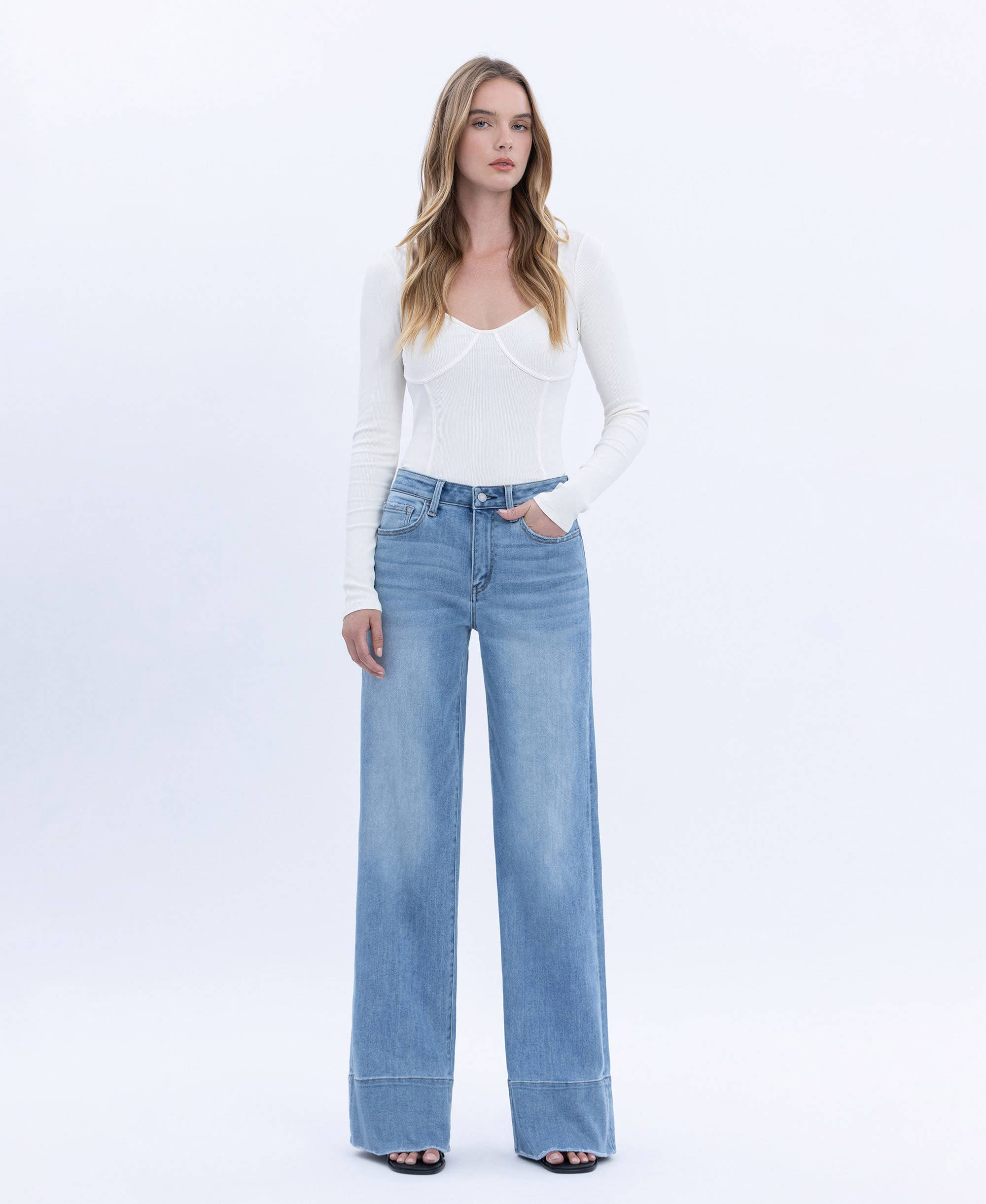 High Rise Wide Leg Jean - Vervet