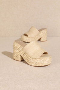 Ashlyn Rattan Platform Sandal