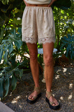 Load image into Gallery viewer, Claire Lace Trim Short
