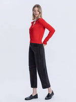 Load image into Gallery viewer, High Rise Dark Gray Corduroy Barrel Jean - Vervet
