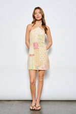 Load image into Gallery viewer, Avenna Patchwork Mini Dress
