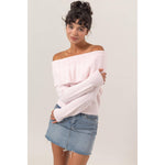 Load image into Gallery viewer, Whitney Off-Shoulder Sweater - Pink
