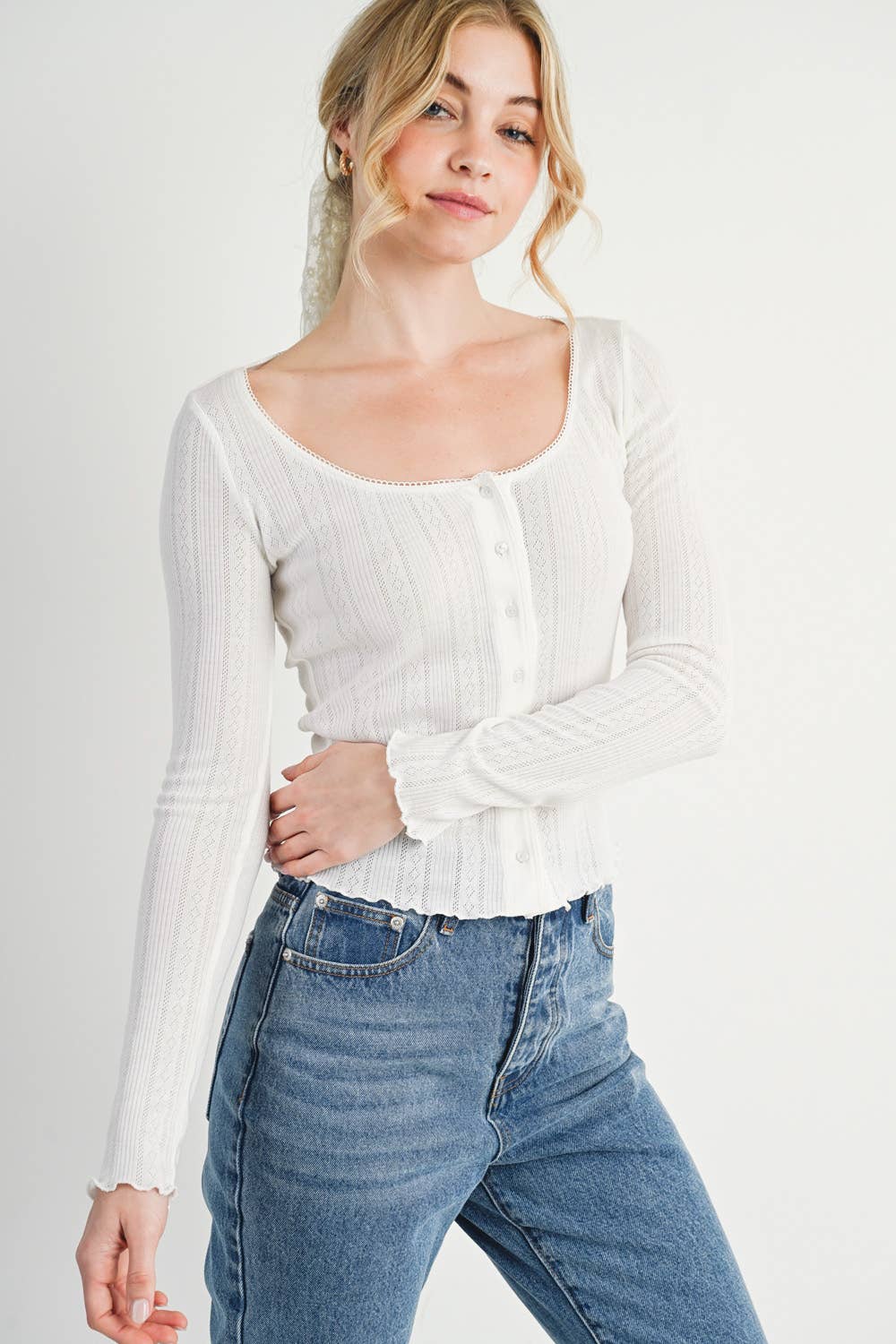 Cara Knit Top - Ivory