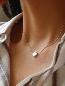 Freshwater Pearl Clover, Heart Necklace