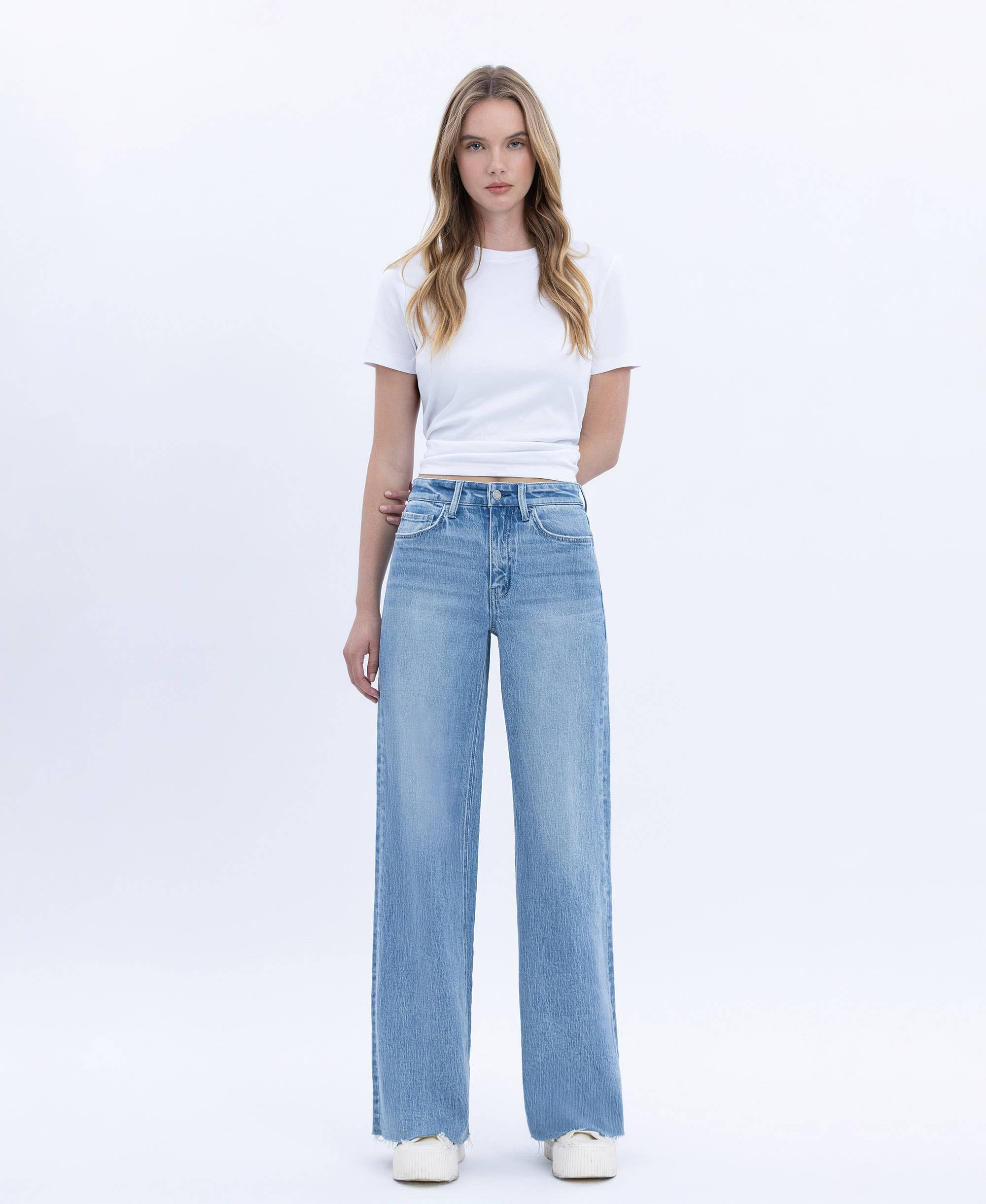 High Rise Wide Jeans - Poprock - Vervet