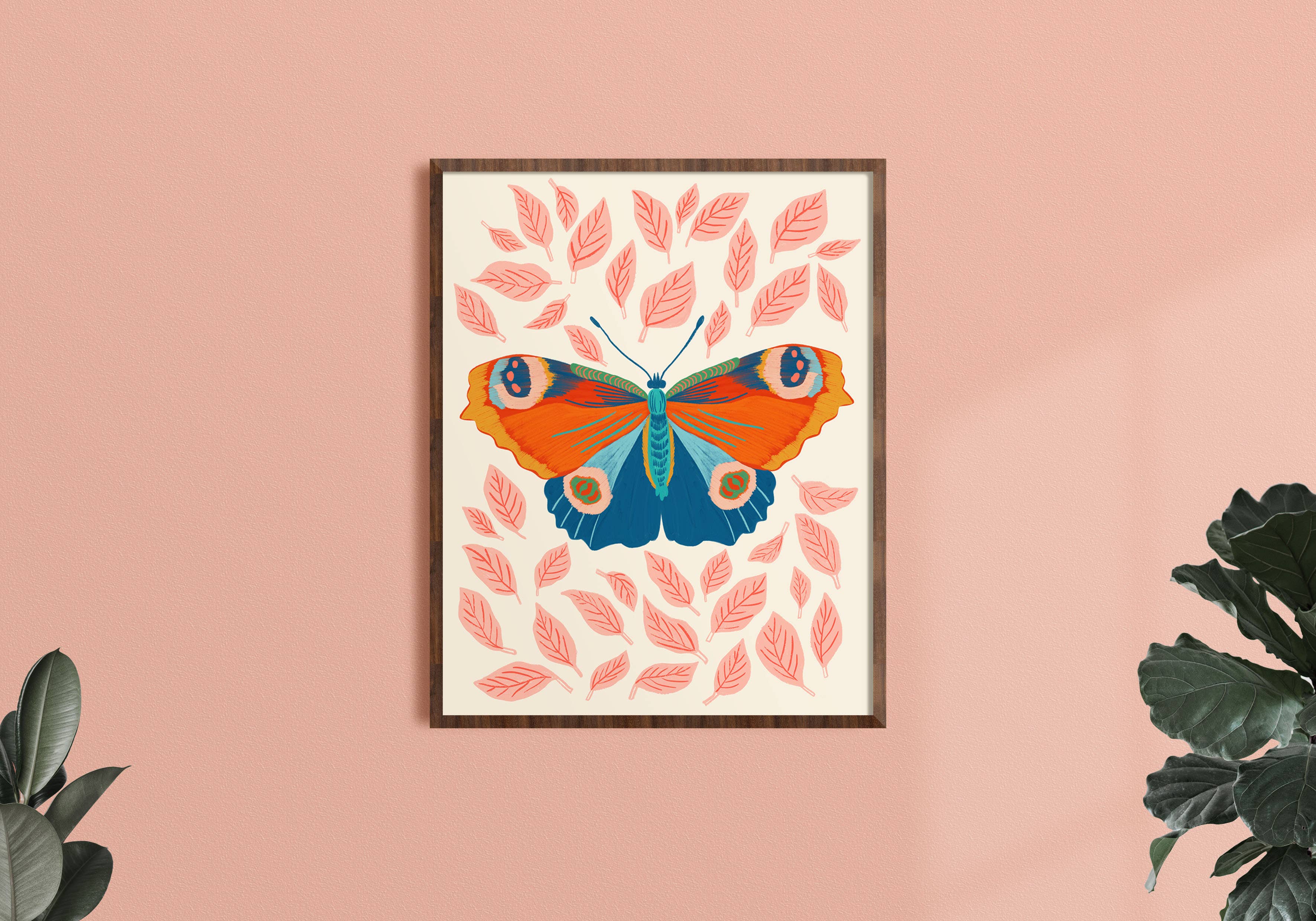 Rainbow Butterfly Art Print - Colorful Insect Art