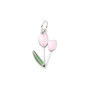 Tulip Blooms Charm - Silver