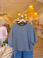Load image into Gallery viewer, Marlowe Tee: Chocolate &amp; Blue
