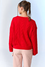 Load image into Gallery viewer, Lia Cable Lace Up Sweater
