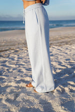 Load image into Gallery viewer, Baby Blue Dot Flare Sweatpants: Sunkissed Coconut
