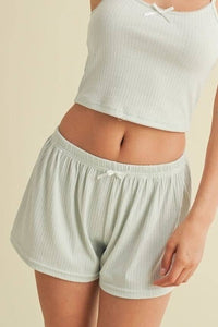 Mint Pointelle Shorts