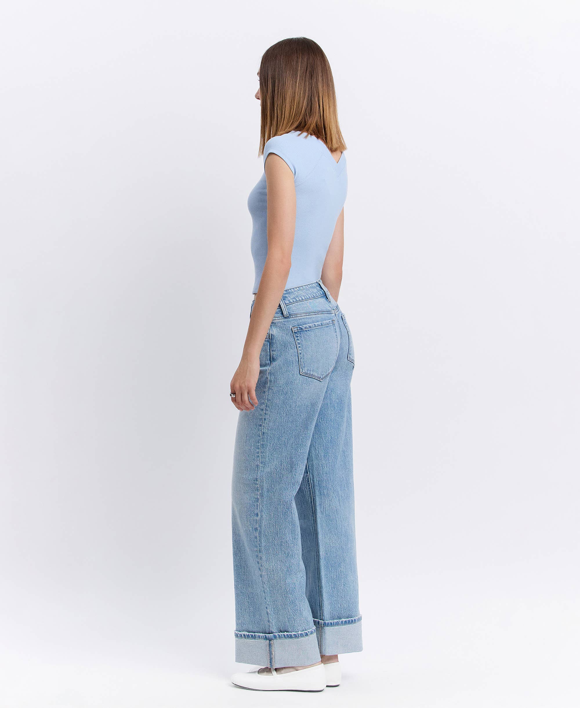 London Low Rise Cuffed Baggy Denim - Vervet