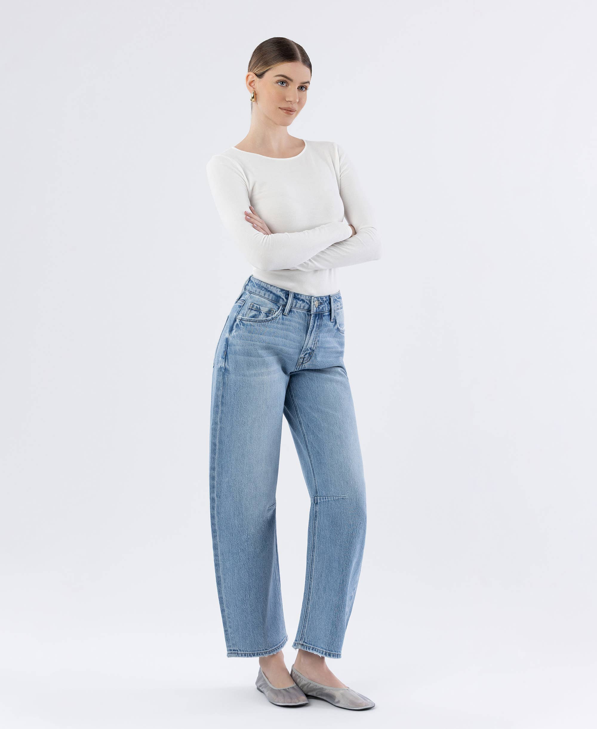 High Rise Barrel Jean - Charm - Vervet