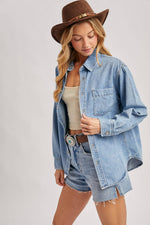 Load image into Gallery viewer, Demi Light Denim Shirt
