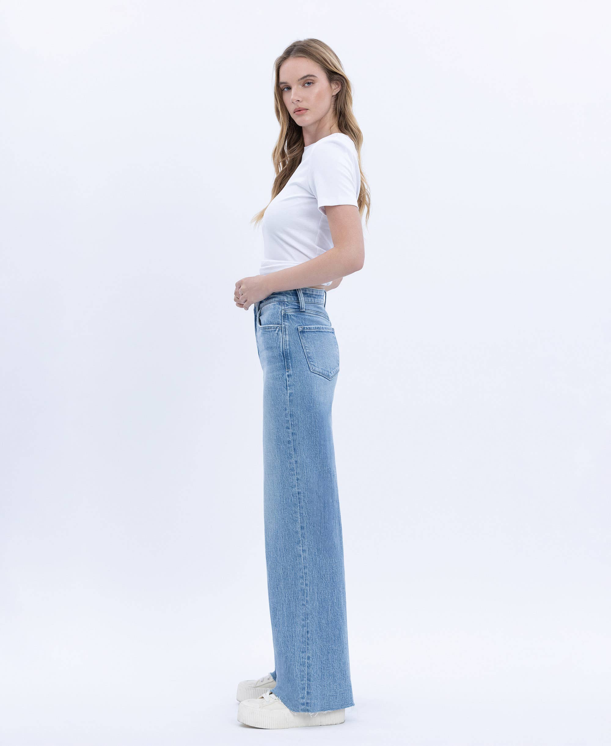 High Rise Wide Jeans - Poprock - Vervet