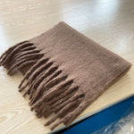 Load image into Gallery viewer, Chocolate Tassel Mohair Scarf
