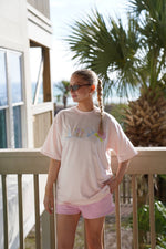 Load image into Gallery viewer, Garden Embroidered Tee: Sunkissed Coconut
