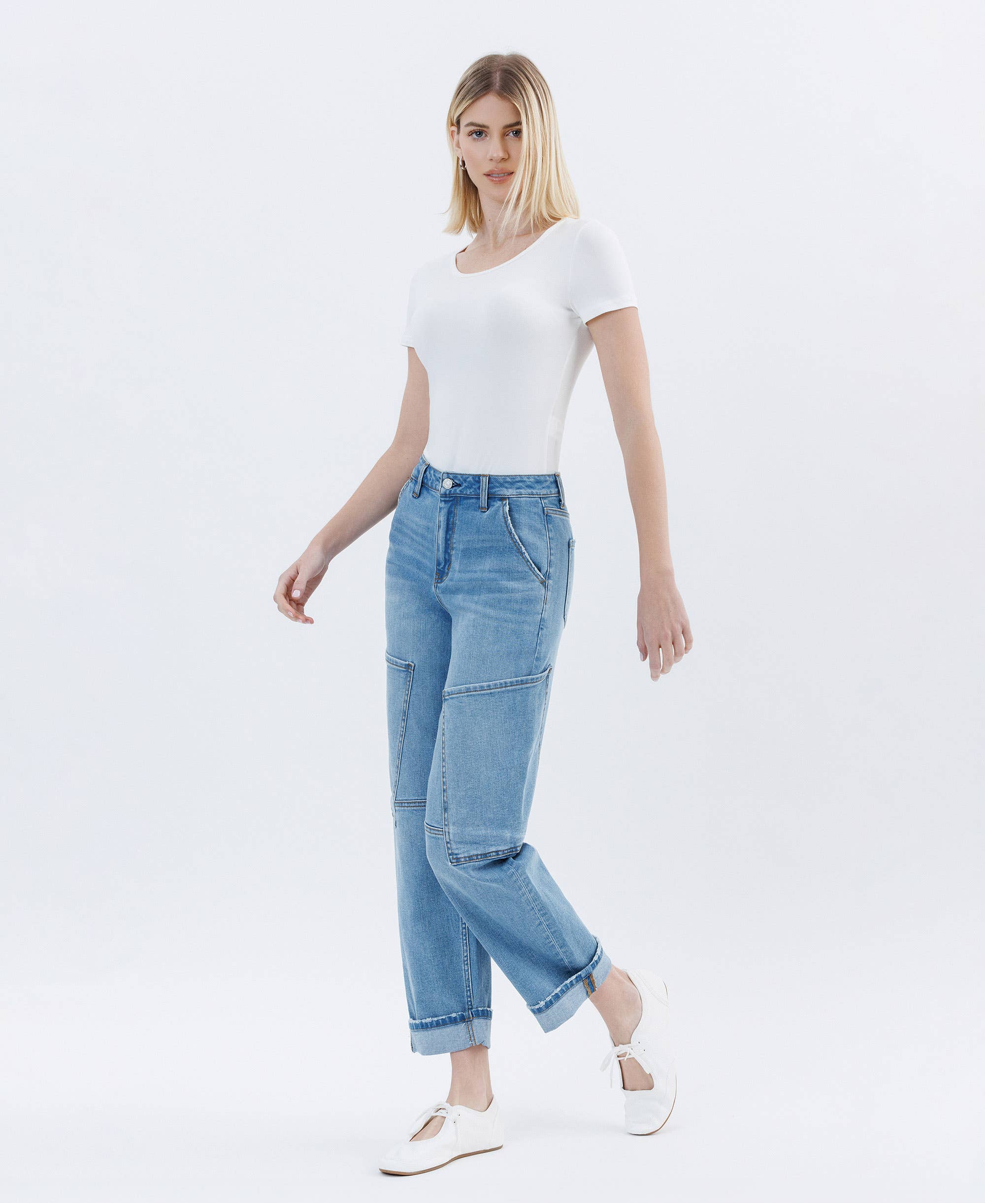 Augustine Utility Barrel Jean - Vervet