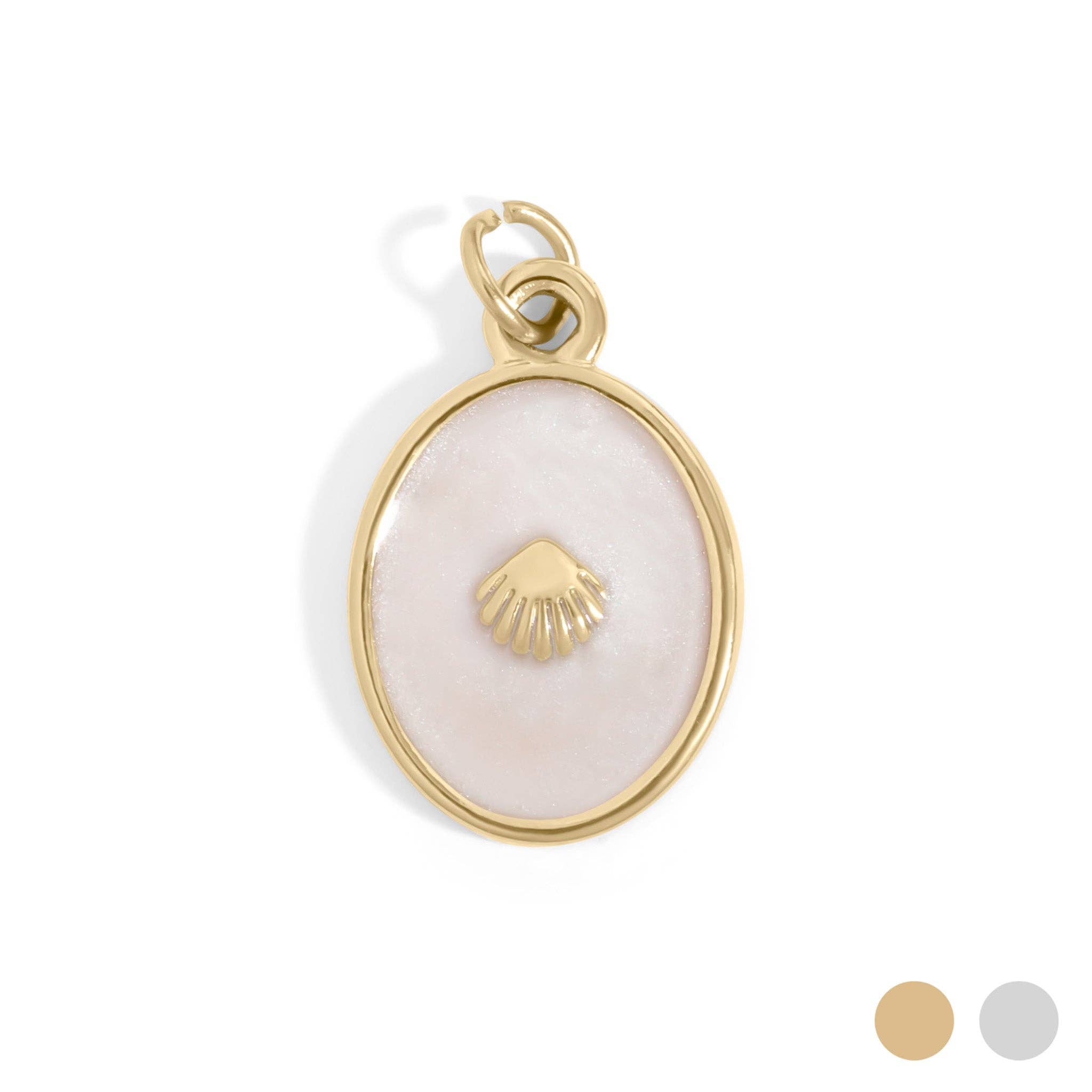 Pearly Seashell Charm - Gold