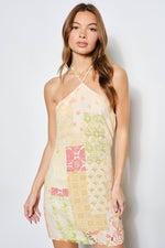 Load image into Gallery viewer, Avenna Patchwork Mini Dress

