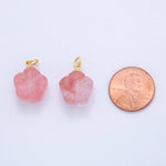 Load image into Gallery viewer, Pink Quartz Hibiscus Charm
