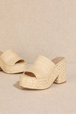 Load image into Gallery viewer, Ashlyn Rattan Platform Sandal
