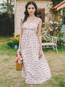 Cottage Charm Floral Midi Sundress