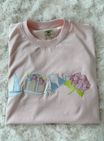 Load image into Gallery viewer, Garden Embroidered Tee: Sunkissed Coconut
