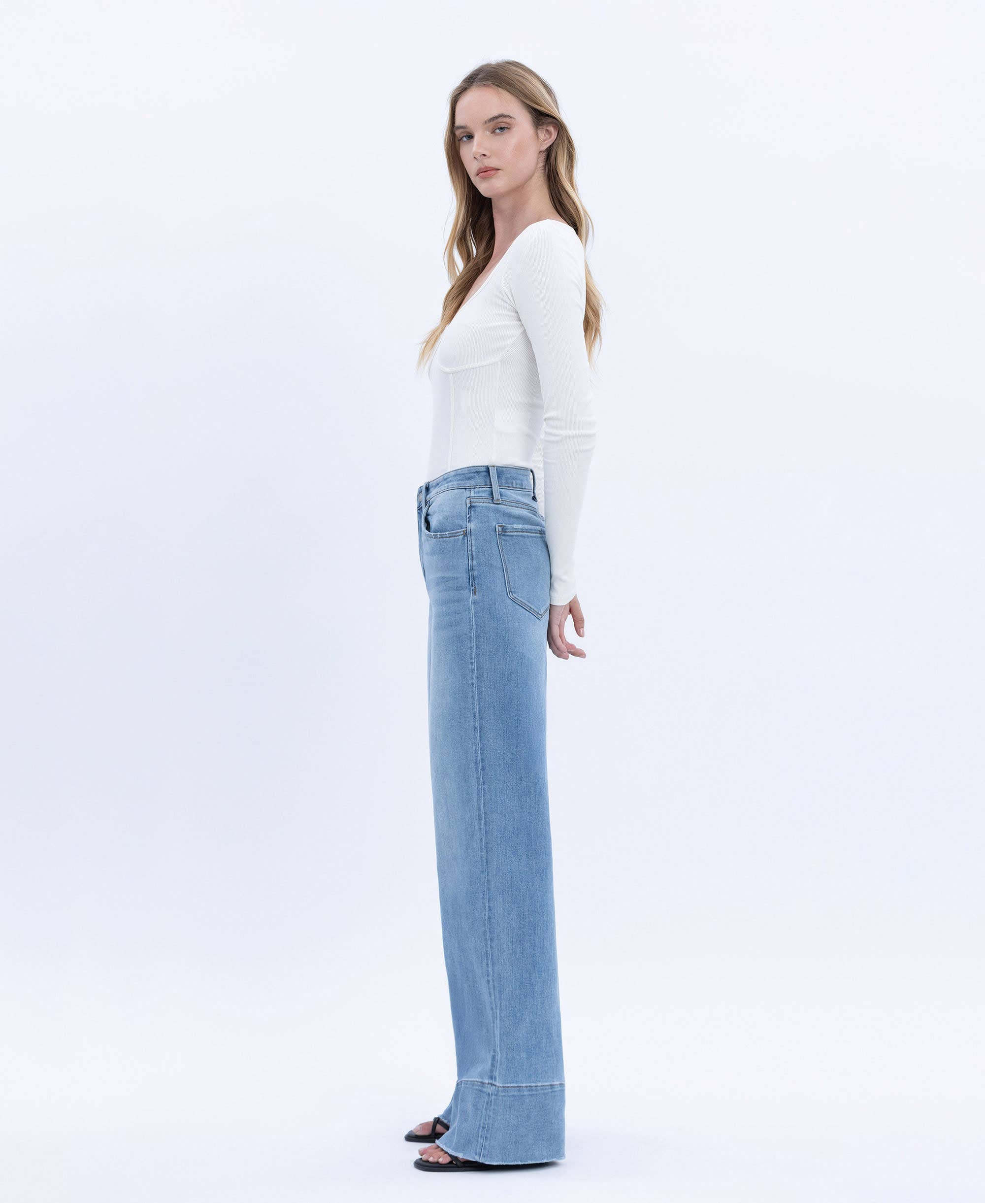 High Rise Wide Leg Jean - Vervet
