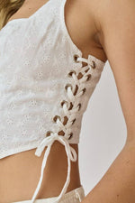 Load image into Gallery viewer, Jade Eyelet Corset Top
