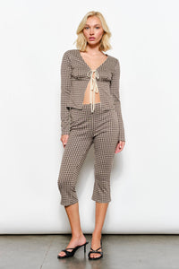 Kylie Gingham Capri Pants