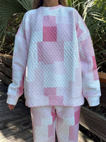Load image into Gallery viewer, Margo Quilted Patchwork Crewneck Sweatshirt: Sunkissed Coconut
