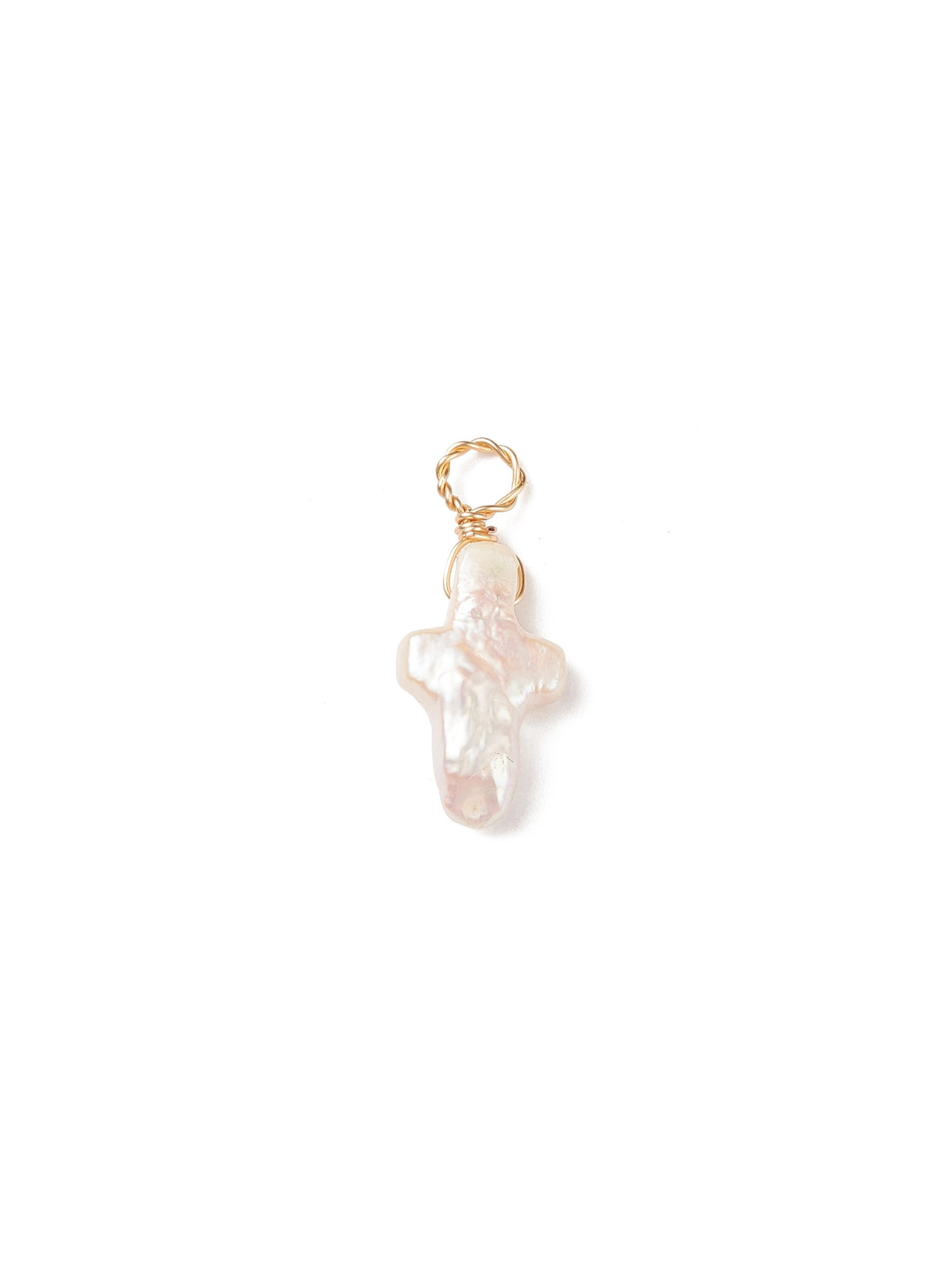 Keshi Pearl Cross Charm