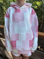 Load image into Gallery viewer, Margo Quilted Patchwork Hoodie -Sunkissed Coconut
