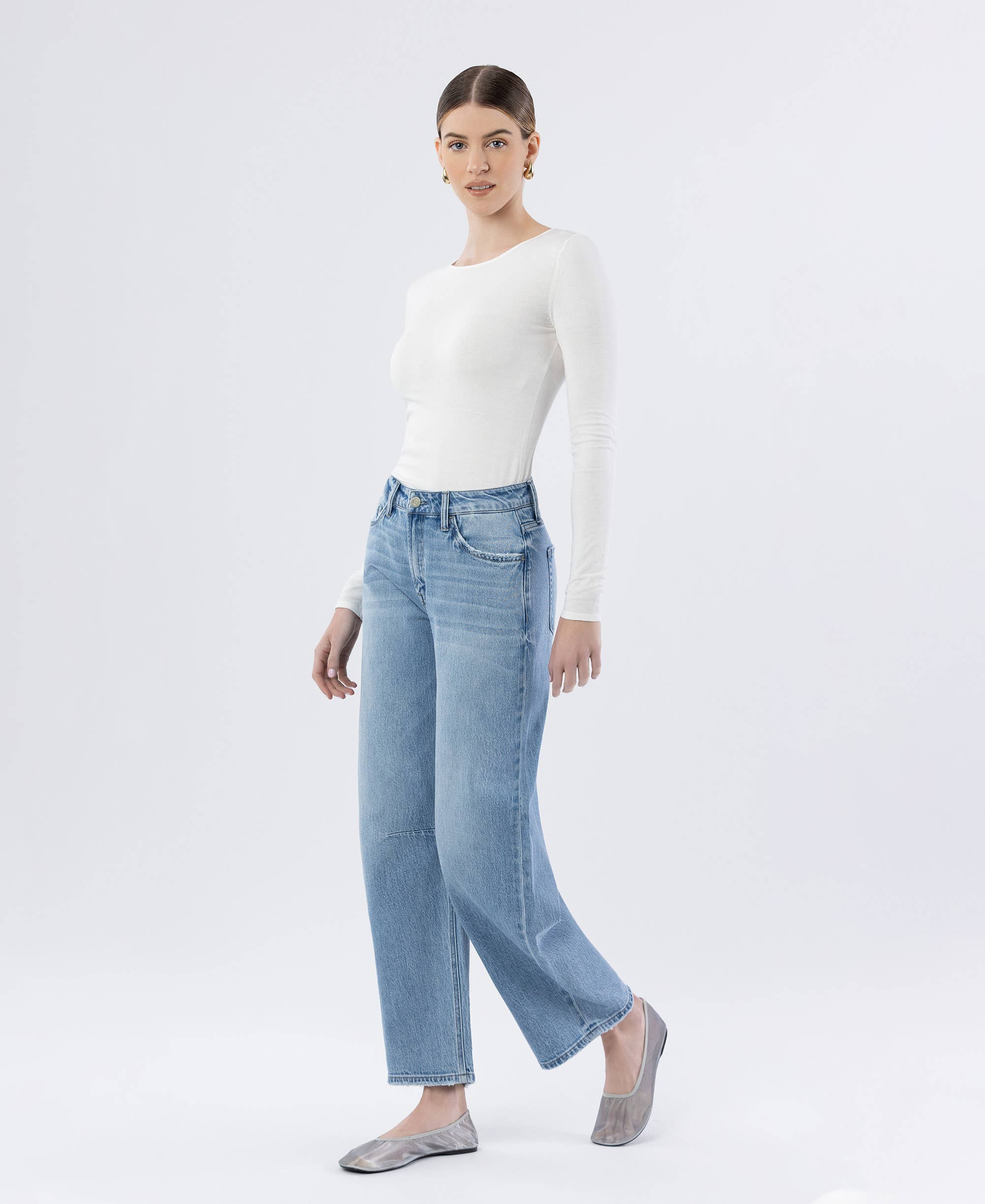 High Rise Barrel Jean - Charm - Vervet