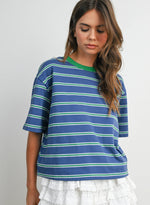 Load image into Gallery viewer, Magnolia Tee - Blue / Green
