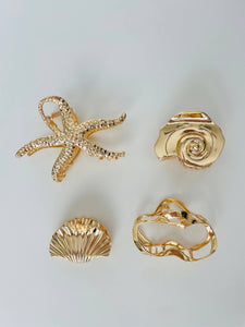Gold Coastal Hair Claws