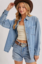 Load image into Gallery viewer, Demi Light Denim Shirt
